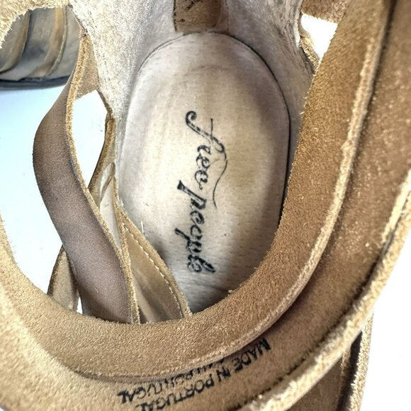 Free People Hybrid Heel Booties Women’s Size 10 EU 41 Tan Leather Ankle Boots - Picture 7 of 11